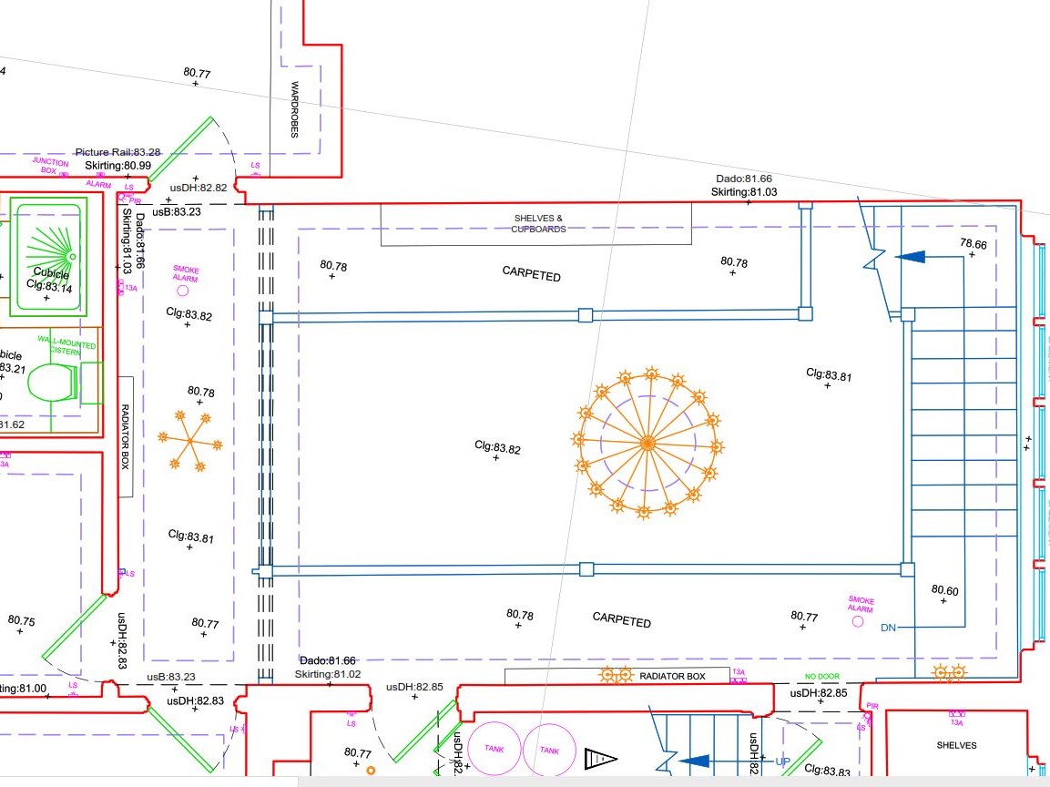Detailed floor plan example drawing